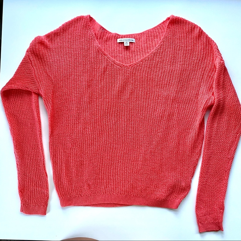 American Eagle Orange Knit Sweater